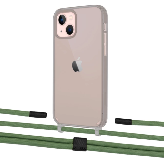 Чехол Upex Crossbody Protection Case для iPhone 13 mini Dark with Twine Mint and Fausset Matte Black (UP84495)