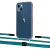 Чехол Upex Crossbody Protection Case для iPhone 13 Dark with Twine Cyan and Fausset Matte Black (UP84344)