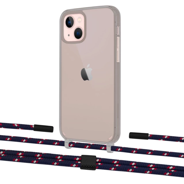 Чохол Upex Crossbody Protection Case для iPhone 13 mini Dark with Twine Blue Marine and Fausset Matte Black (UP84501)