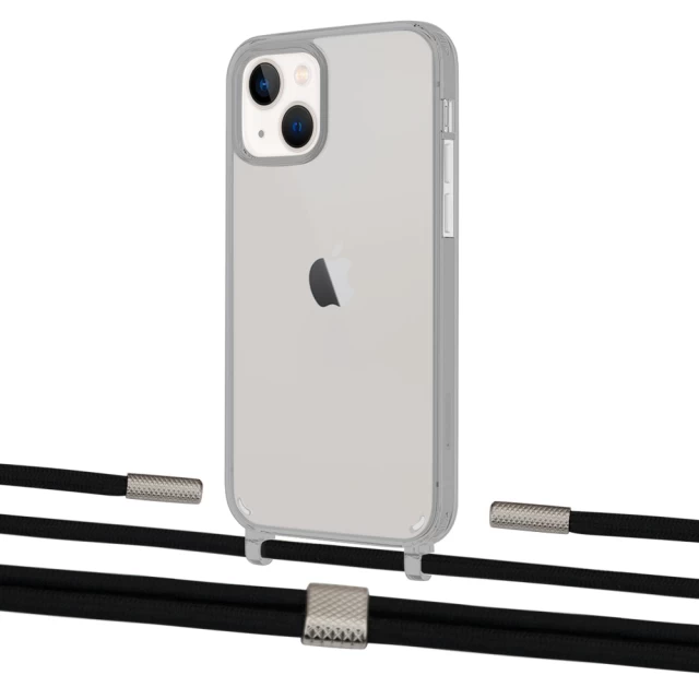 Чехол Upex Crossbody Protection Case для iPhone 13 mini Dark with Twine Black  and Fausset Silver (UP84503)