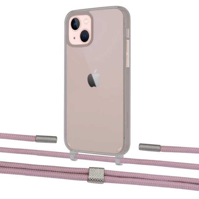 Чехол Upex Crossbody Protection Case для iPhone 13 Dark with Twine Rose Gold and Fausset Silver (UP84352)