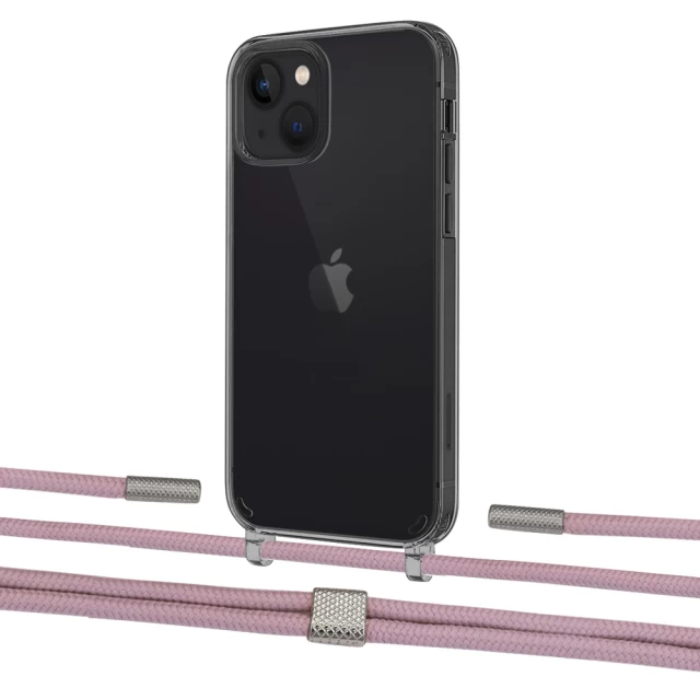 Чохол Upex Crossbody Protection Case для iPhone 13 Dark with Twine Rose Gold and Fausset Silver (UP84352)