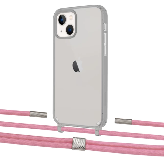 Чохол Upex Crossbody Protection Case для iPhone 13 mini Dark with Twine Coral and Fausset Silver (UP84506)