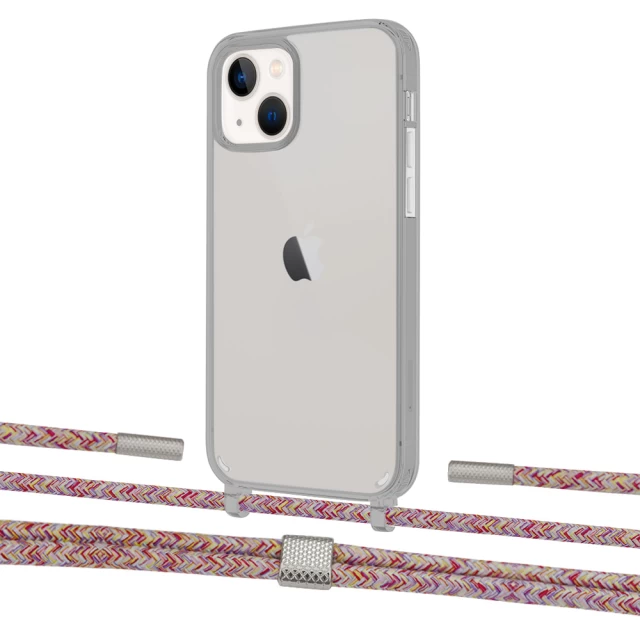Чохол Upex Crossbody Protection Case для iPhone 13 mini Dark with Twine Mulberry and Fausset Silver (UP84513)