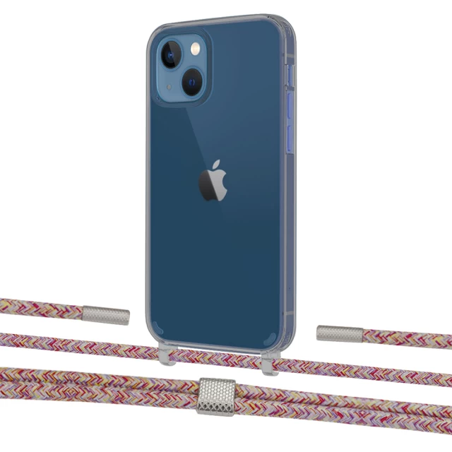 Чохол Upex Crossbody Protection Case для iPhone 13 Dark with Twine Mulberry and Fausset Silver (UP84360)