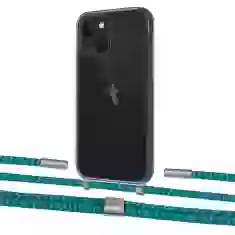 Чохол Upex Crossbody Protection Case для iPhone 13 mini Dark with Twine Cyan and Fausset Silver (UP84514)