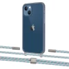 Чохол Upex Crossbody Protection Case для iPhone 13 Dark with Twine Turquoise and Fausset Silver (UP84364)