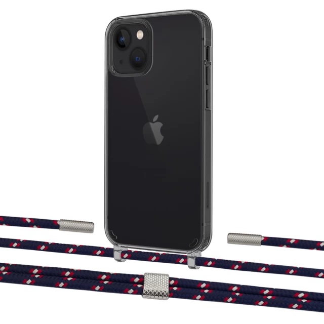 Чохол Upex Crossbody Protection Case для iPhone 13 Dark with Twine Blue Marine and Fausset Silver (UP84365)