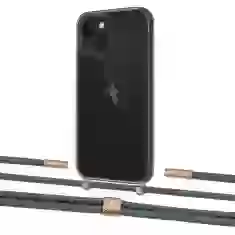 Чехол Upex Crossbody Protection Case для iPhone 13 mini Dark with Twine Cactus and Fausset Gold (UP84521)