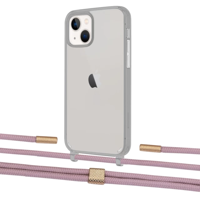 Чехол Upex Crossbody Protection Case для iPhone 13 Dark with Twine Rose Gold and Fausset Gold (UP84369)