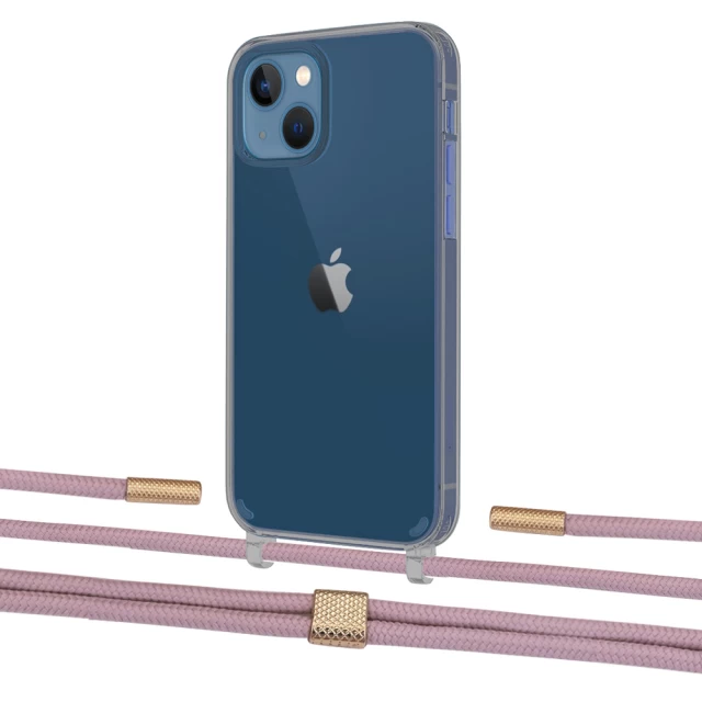 Чехол Upex Crossbody Protection Case для iPhone 13 Dark with Twine Rose Gold and Fausset Gold (UP84369)
