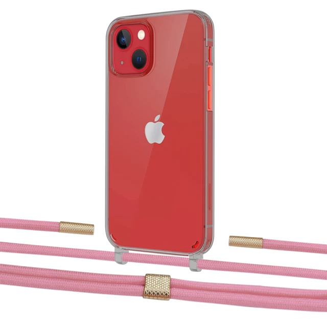Чохол Upex Crossbody Protection Case для iPhone 13 mini Dark with Twine Coral and Fausset Gold (UP84523)