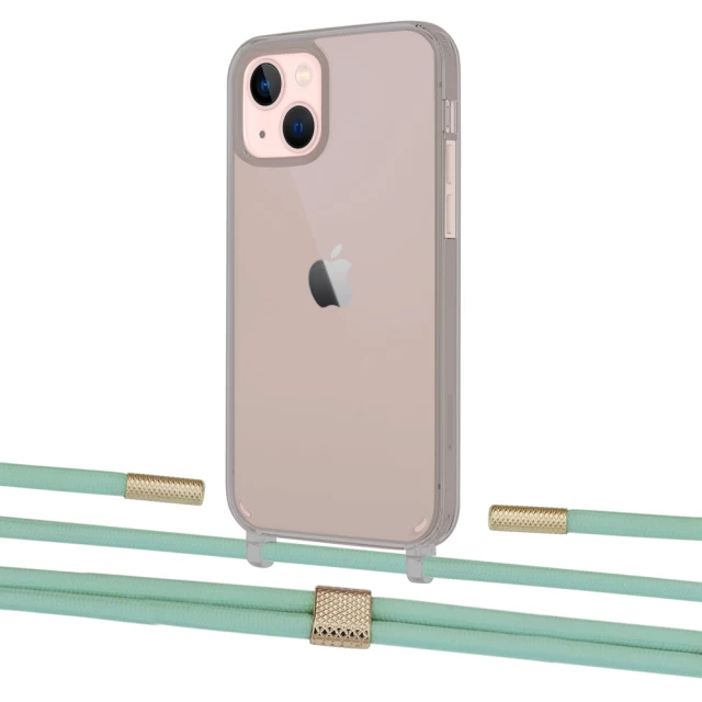 Чохол Upex Crossbody Protection Case для iPhone 13 mini Dark with Twine Pistachio and Fausset Gold (UP84527)