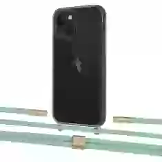 Чехол Upex Crossbody Protection Case для iPhone 13 Dark with Twine Pistachio and Fausset Gold (UP84374)