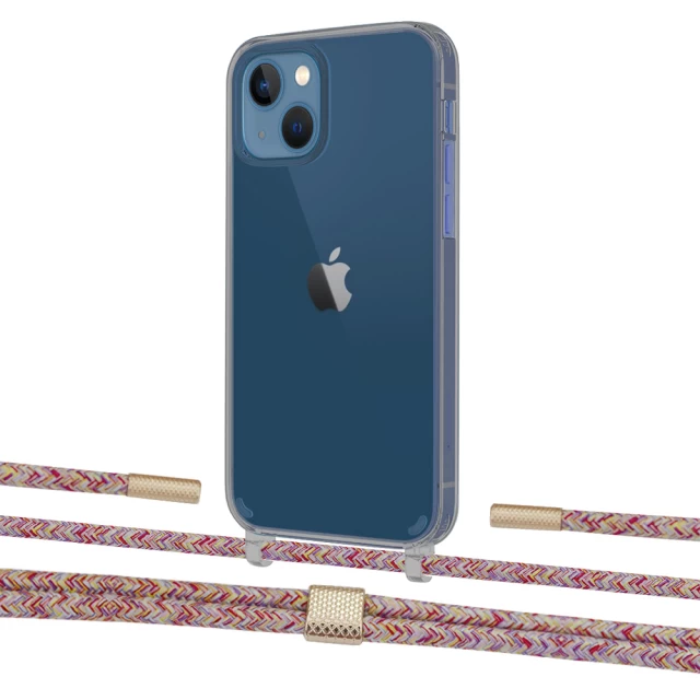 Чехол Upex Crossbody Protection Case для iPhone 13 mini Dark with Twine Mulberry and Fausset Gold (UP84530)