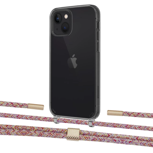 Чохол Upex Crossbody Protection Case для iPhone 13 mini Dark with Twine Mulberry and Fausset Gold (UP84530)