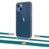 Чохол Upex Crossbody Protection Case для iPhone 13 Dark with Twine Cyan and Fausset Gold (UP84378)
