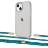 Чехол Upex Crossbody Protection Case для iPhone 13 mini Dark with Twine Cyan and Fausset Gold (UP84531)
