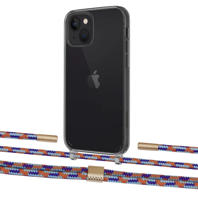 Чохол Upex Crossbody Protection Case для iPhone 13 mini Dark with Twine Blue Sunset and Fausset Gold (UP84533)