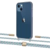 Чохол Upex Crossbody Protection Case для iPhone 13 Dark with Twine Turquoise and Fausset Gold (UP84381)