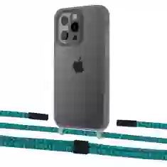 Чохол Upex Crossbody Protection Case для iPhone 13 Pro Max Dark with Twine Cyan and Fausset Matte Black (UP84446)