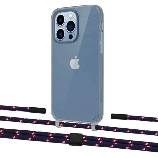 Чехол Upex Crossbody Protection Case для iPhone 13 Pro Dark with Twine Blue Marine and Fausset Matte Black (UP84399)