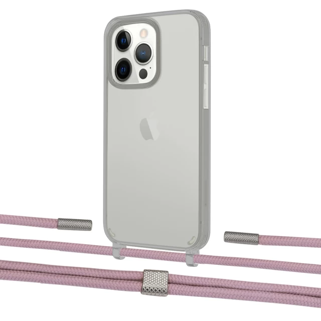 Чохол Upex Crossbody Protection Case для iPhone 13 Pro Max Dark with Twine Rose Gold and Fausset Silver (UP84454)