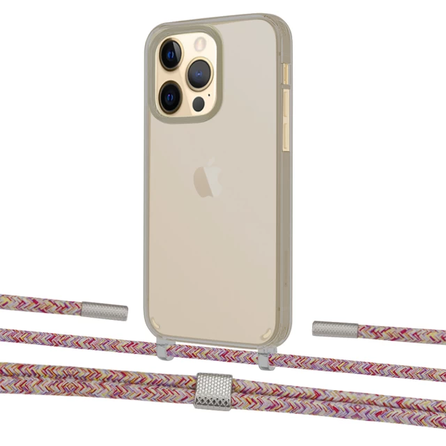 Чехол Upex Crossbody Protection Case для iPhone 13 Pro Max Dark with Twine Mulberry and Fausset Silver (UP84462)