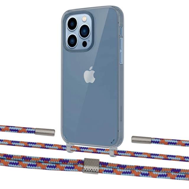 Чехол Upex Crossbody Protection Case для iPhone 13 Pro Dark with Twine Blue Sunset and Fausset Silver (UP84414)