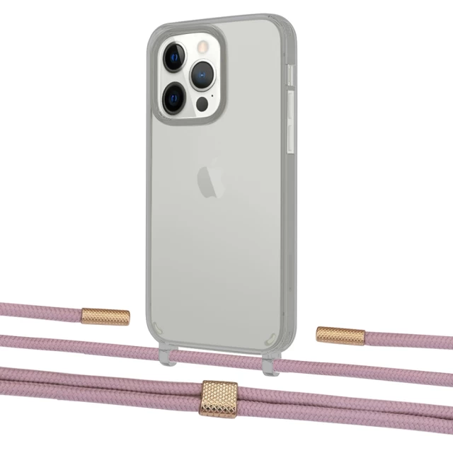 Чохол Upex Crossbody Protection Case для iPhone 13 Pro Dark with Twine Rose Gold and Fausset Gold (UP84420)