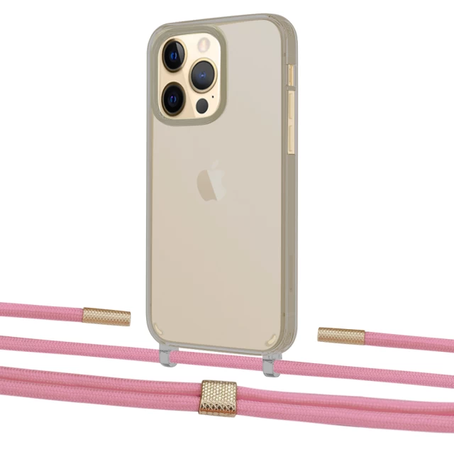 Чохол Upex Crossbody Protection Case для iPhone 13 Pro Max Dark with Twine Coral and Fausset Gold (UP84472)