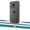 Чехол Upex Crossbody Protection Case для iPhone 13 Pro Dark with Twine Cyan and Fausset Gold (UP84429)