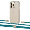 Чохол Upex Crossbody Protection Case для iPhone 13 Pro Dark with Twine Cyan and Fausset Gold (UP84429)