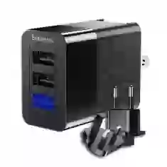 Мережевий зарядний пристрій Baseus Duke Universal Travel UK | EU | US 3xUSB-A Black (CCALL-GJ01)