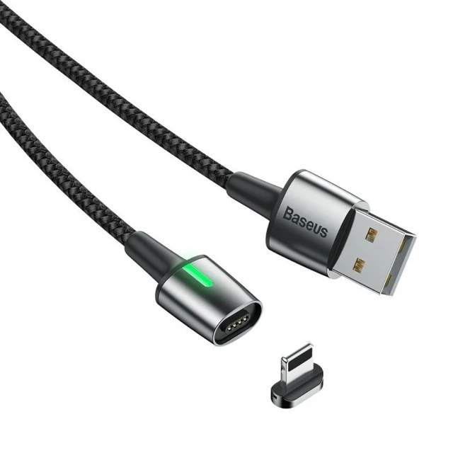 Кабель Baseus Zinc Magnetic USB-A to Lightning 2m Black (CALXC-B01)