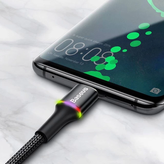 Кабель Baseus Halo Data USB-A to USB-C 1m Black (CATGH-B01)