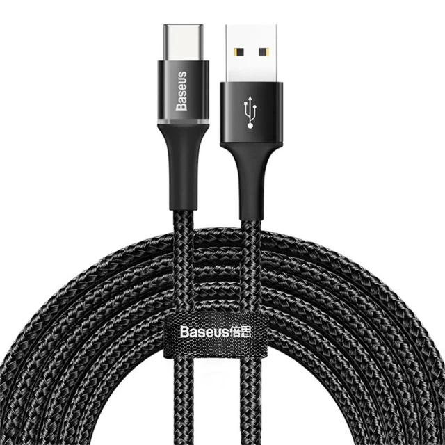 Кабель Baseus Halo Data USB-A to USB-C 3m Black (CATGH-E01)