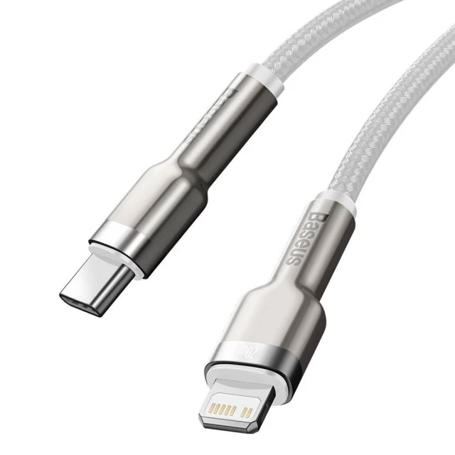Кабель Baseus Cafule Metal PD USB-C to Lightning 1m White (CATLJK-A02)