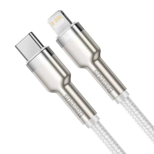 Кабель Baseus Cafule Metal PD USB-C to Lightning 1m White (CATLJK-A02)