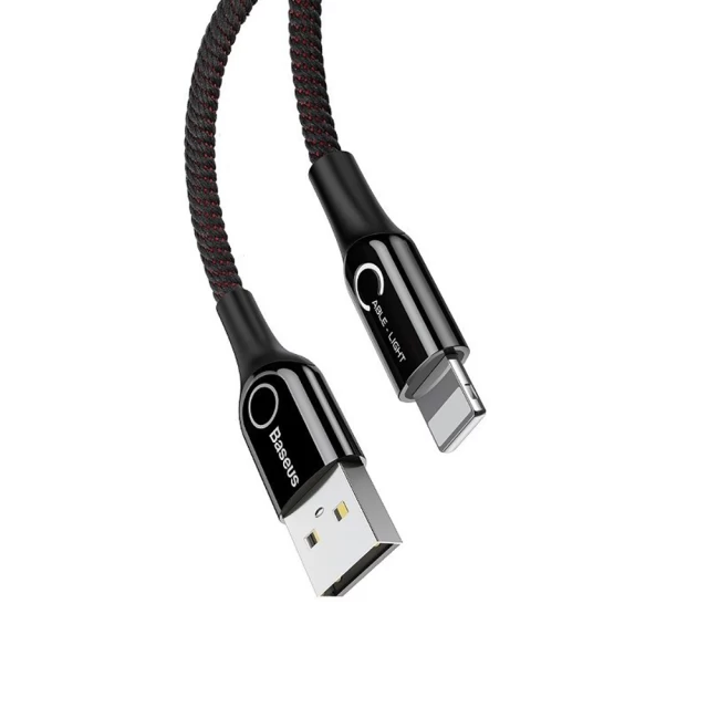 Кабель Baseus C-Shaped Light Intelligent Power-Off USB-A to Lightning 1m Black (CALCD-01)