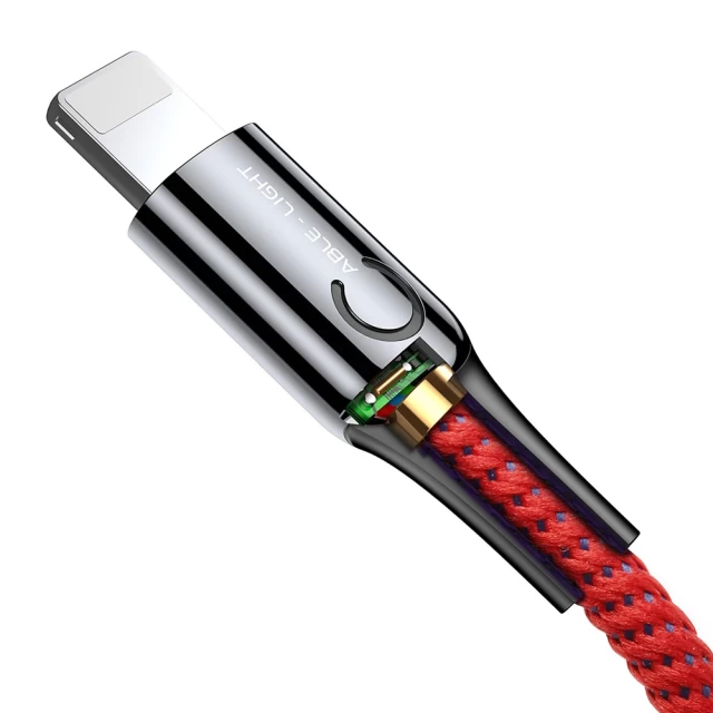 Кабель Baseus C-Shaped Light Intelligent Power-Off USB-A to Lightning 1m Red (CALCD-09)
