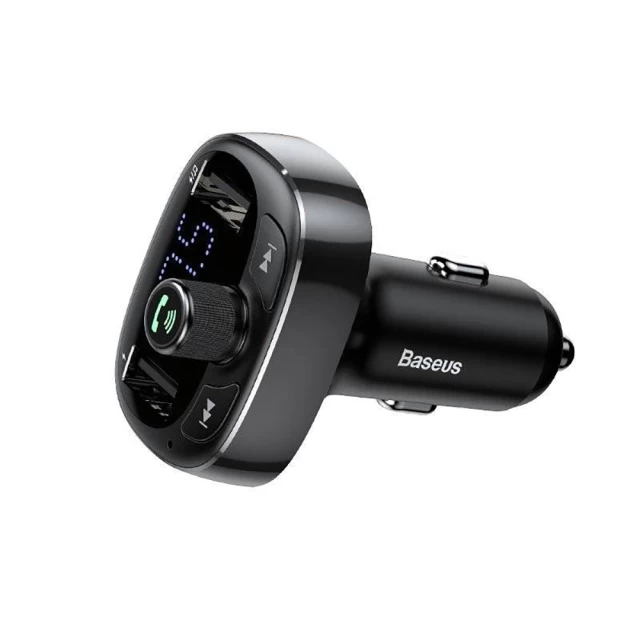 Автомобільний зарядний пристрій Baseus Bluetooth FM Launcher Dual-USB-A Silver (CCALL-TM0A)