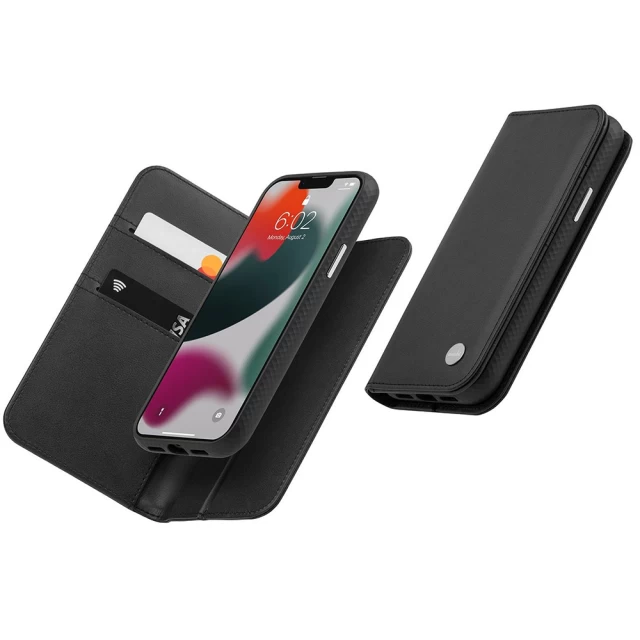 Чехол-книжка Moshi Overture Case with Detachable Magnetic Wallet для iPhone 13 Pro Max Jet Black (99MO133014)