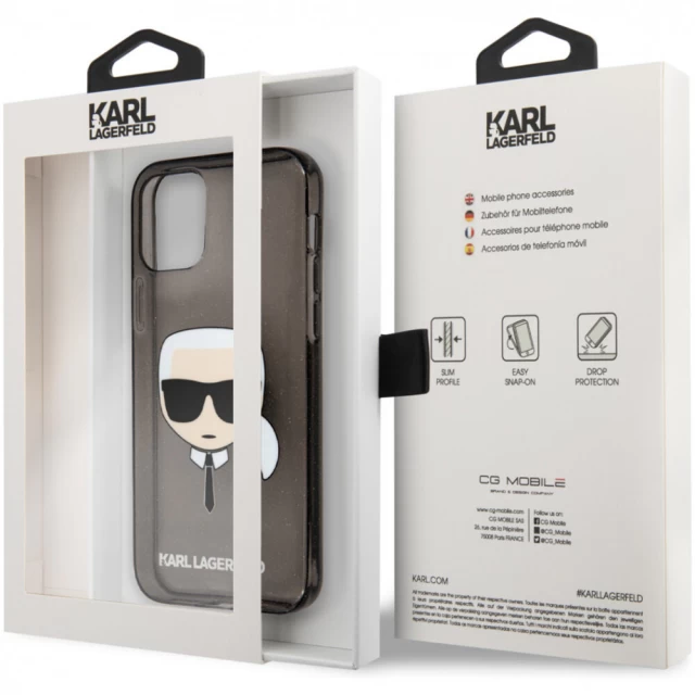 Чохол Karl Lagerfeld Full Glitter для iPhone 13 Black (KLHCP13MKHTUGLB)