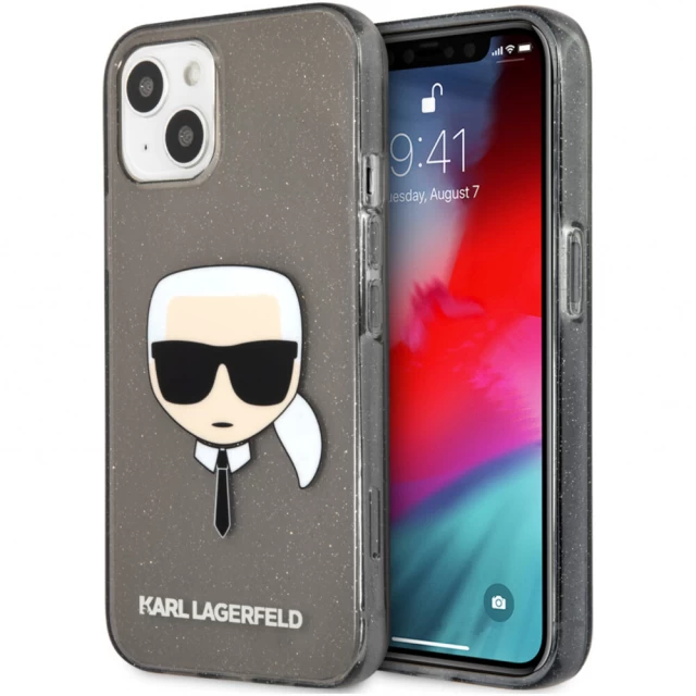 Чехол Karl Lagerfeld Full Glitter для iPhone 13 Black (KLHCP13MKHTUGLB)