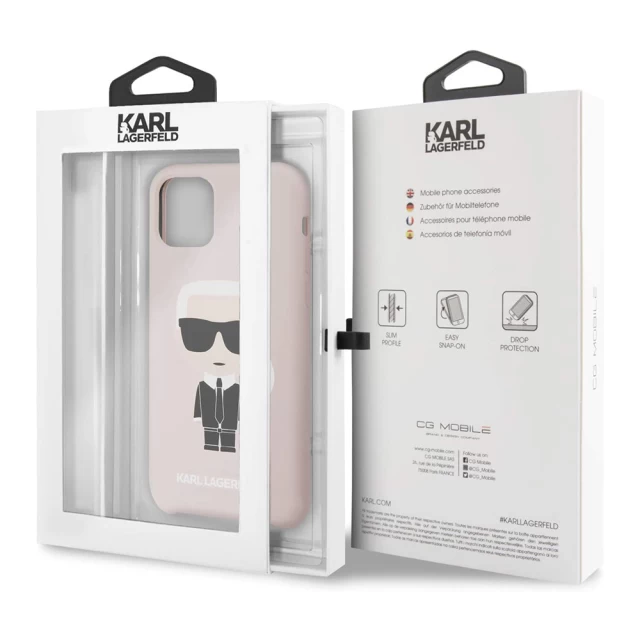Чехол Karl Lagerfeld Silicone Iconic для iPhone 11 Pro Light Pink (KLHCN58SLFKPI)