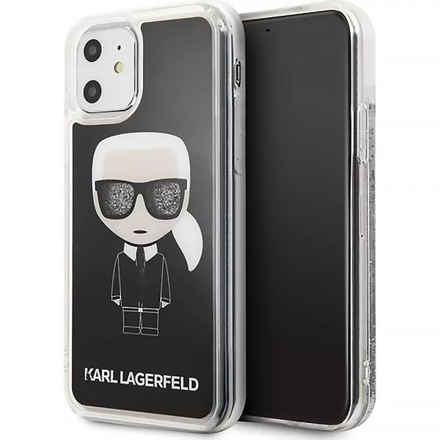 Чохол Karl Lagerfeld Liquid Glitter Karl для iPhone 11 Black (KLHCN61ICGBK)