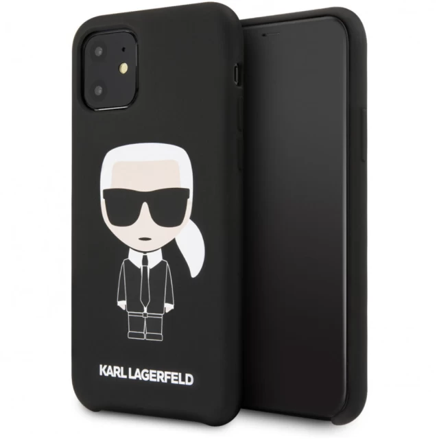Чохол Karl Lagerfeld Silicone Iconic для iPhone 11 Black (KLHCN61SLFKBK)