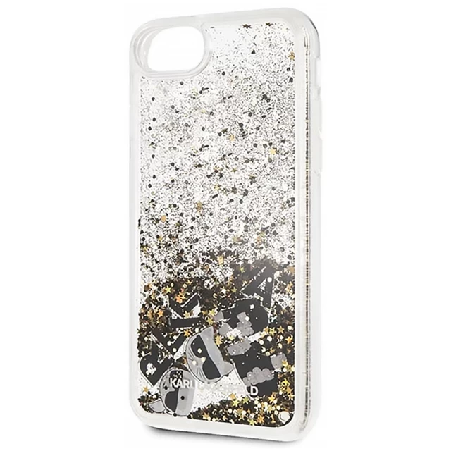 Чехол Karl Lagerfeld Liquid Glitter Floatting Charms для iPhone 7/8 SE 2020 Clear (KLHCI8ROGO)