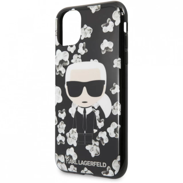 Чехол Karl Lagerfeld Flower Iconik Karl для iPhone 11 Black (KLHCN61FLFBBK)